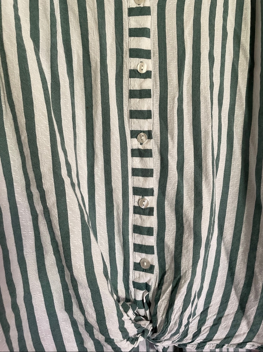 Jane + Delancey Striped Women's Top - Green & White  Size 1X - Picture 3 of 5